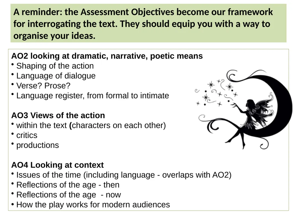Act 1, Scene 2 A reminder: the Assessment - slide 2 of 10