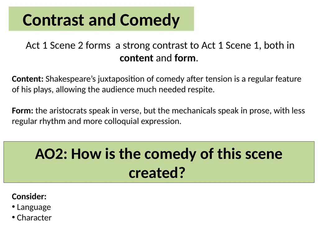 Act 1, Scene 2 A reminder: the Assessment - slide 4 of 10