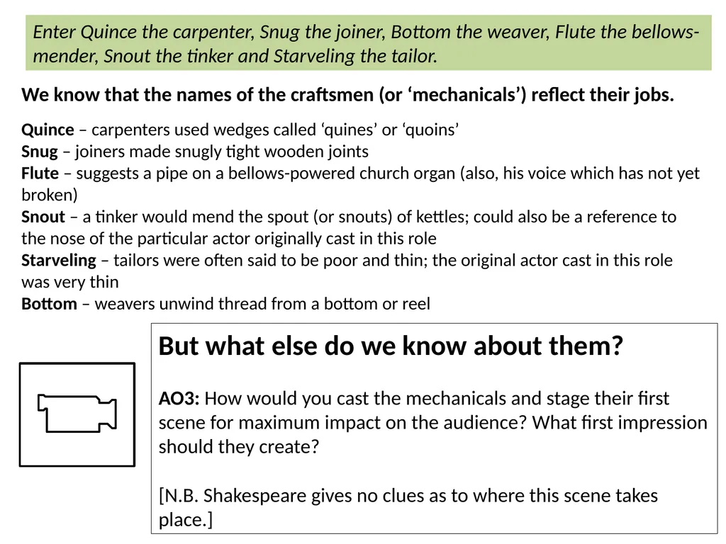 Act 1, Scene 2 A reminder: the Assessment - slide 3 of 10