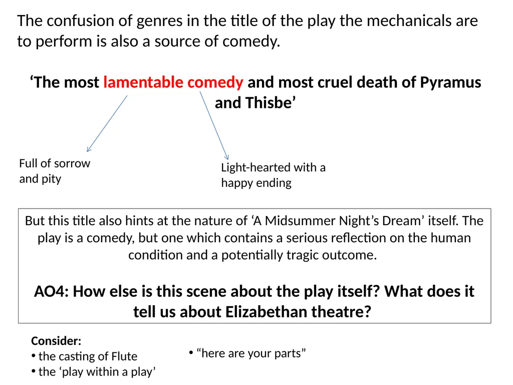 Act 1, Scene 2 A reminder: the Assessment - slide 8 of 10