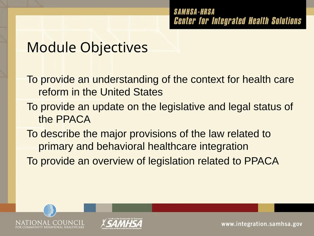 Patient Protection and Affordable Care Act Module - slide 2 of 31