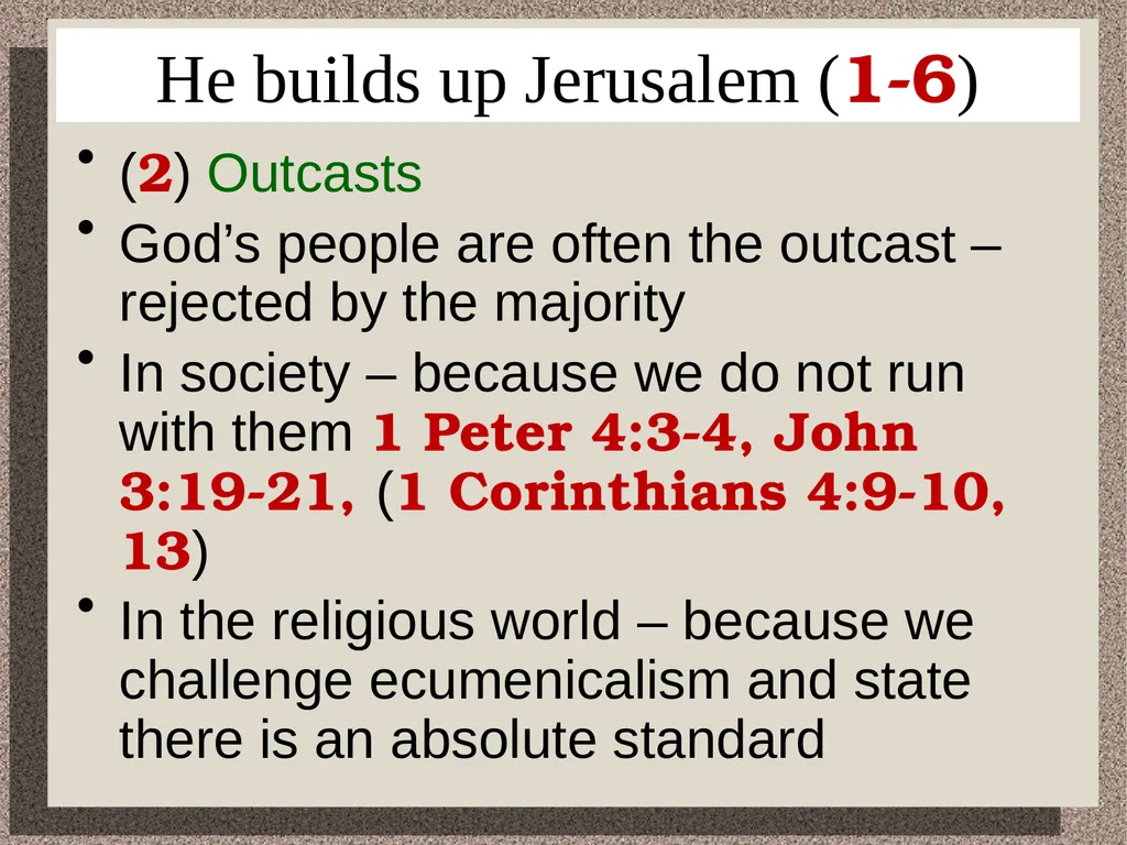 It is Good to Sing Praises Psalm 147 He builds - slide 4 of 21
