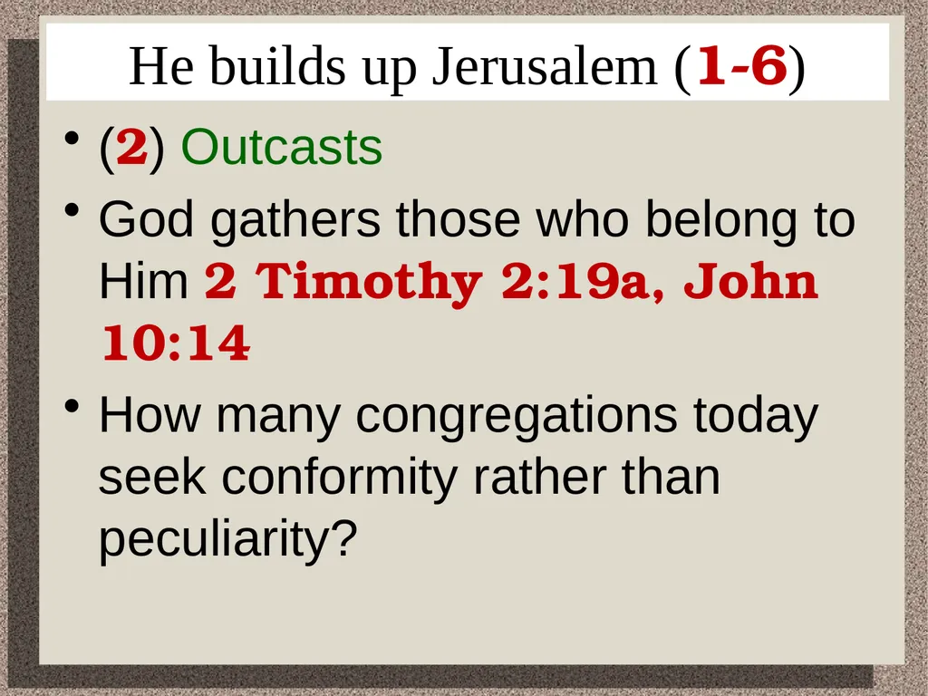 It is Good to Sing Praises Psalm 147 He builds - slide 5 of 21