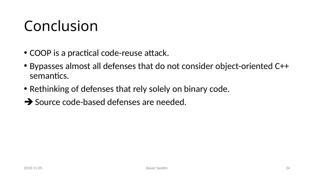Counterfeit Object-oriented Programming (COOP) On - slide 23 of 27