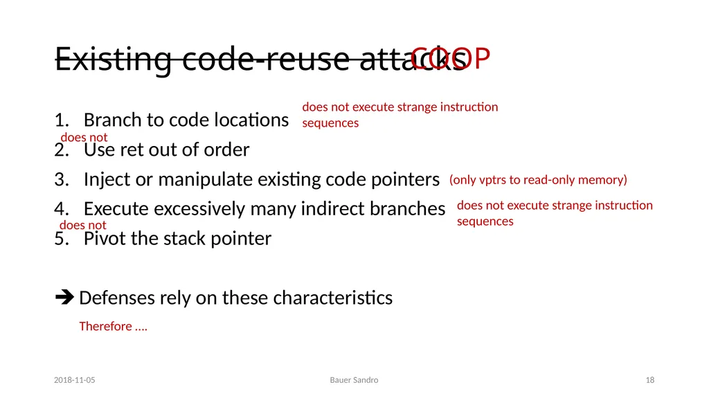 Counterfeit Object-oriented Programming (COOP) On - slide 18 of 27
