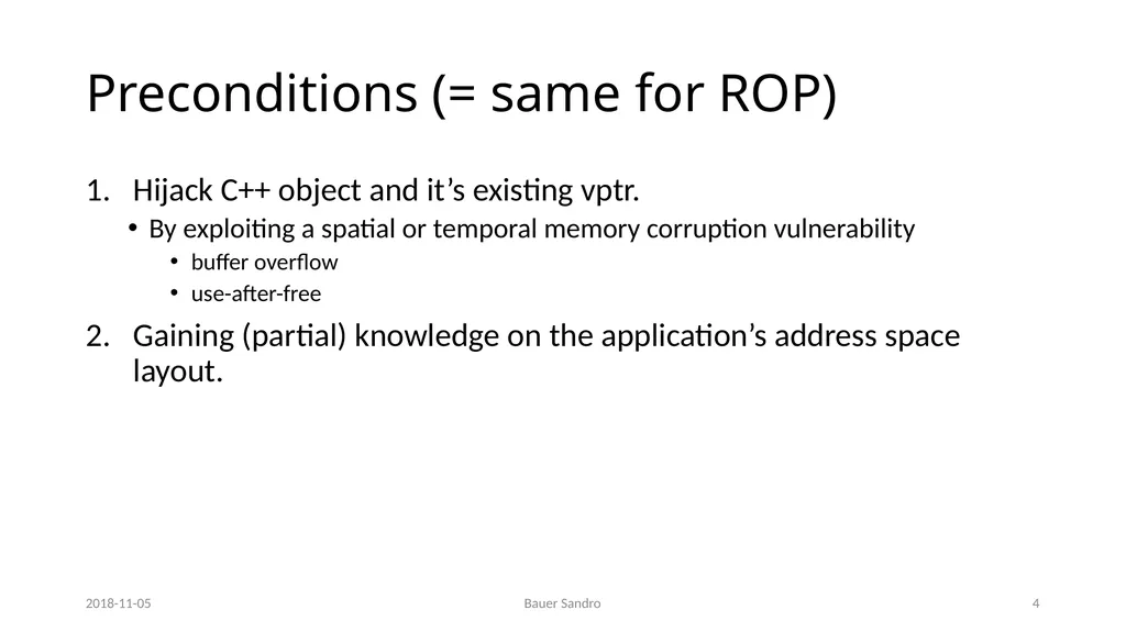 Counterfeit Object-oriented Programming (COOP) On - slide 4 of 27