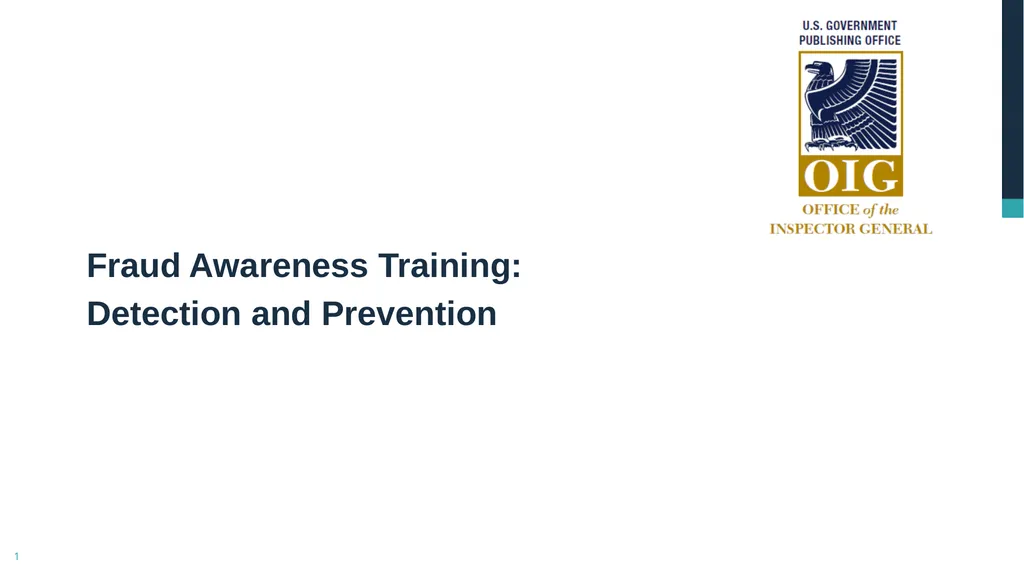 Fraud Awareness Training: Detection and Prevention - slide 1 of 20