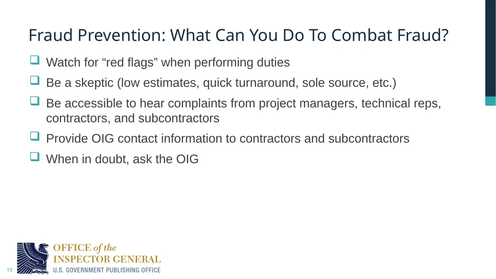 Fraud Awareness Training: Detection and Prevention - slide 15 of 20