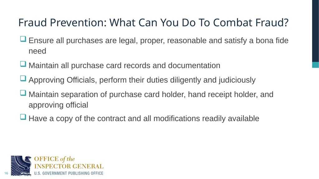 Fraud Awareness Training: Detection and Prevention - slide 16 of 20