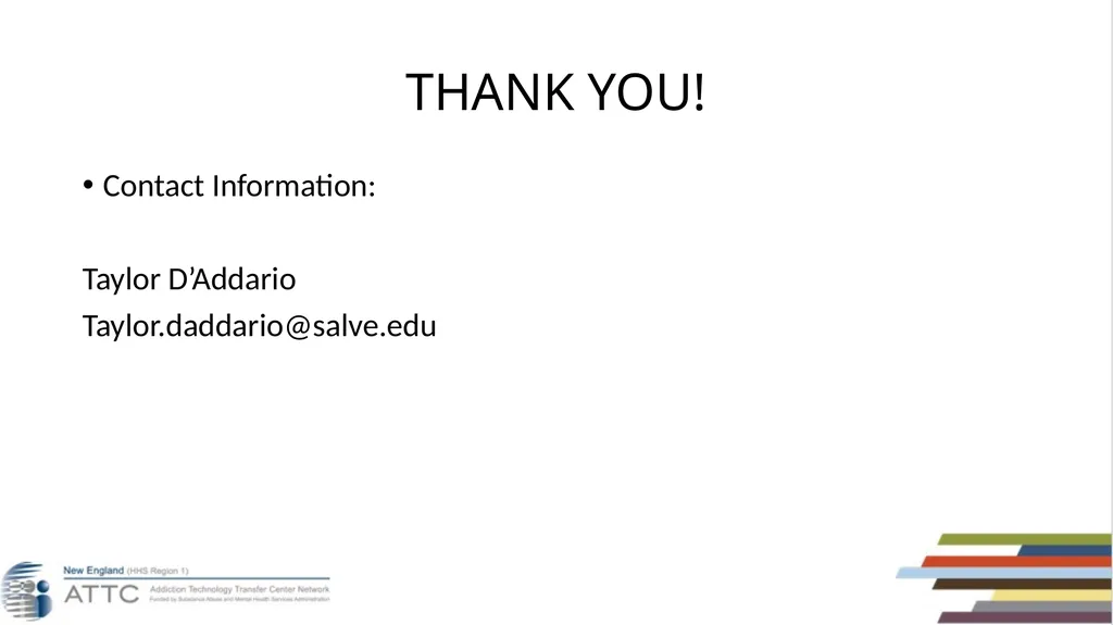 Taylor D’Addario, LMHC, LCDP Dialectical Behavior - slide 96 of 96