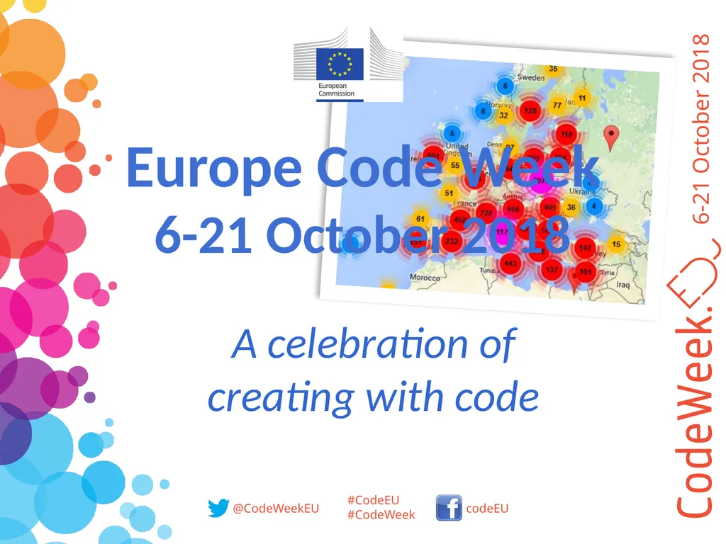 Europe Code Week 6-21 October 2018 A celebration - slide 1 of 9