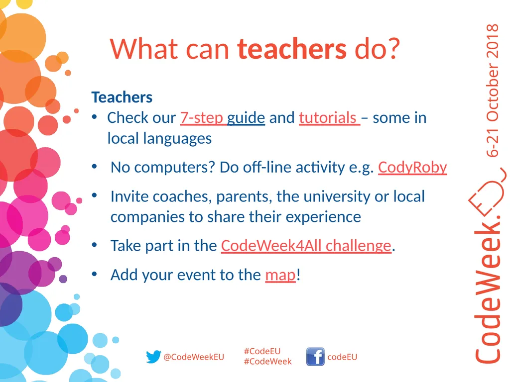 Europe Code Week 6-21 October 2018 A celebration - slide 8 of 9