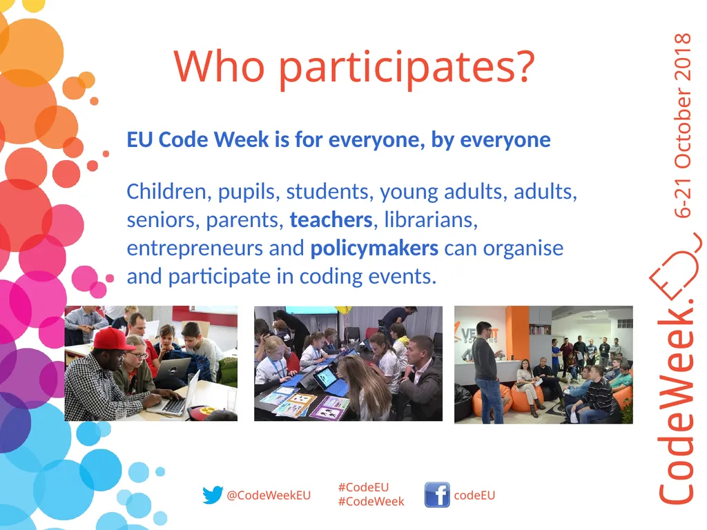 Europe Code Week 6-21 October 2018 A celebration - slide 4 of 9
