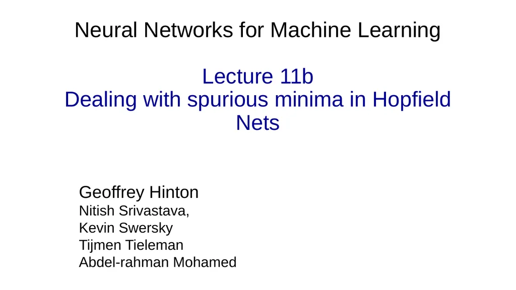 Neural Networks for Machine Learning Lecture 11a - slide 11 of 37