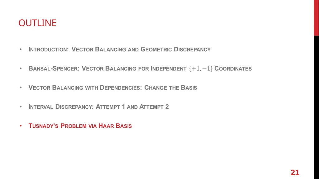Online Vector Balancing and Geometric Discrepancy - slide 21 of 29