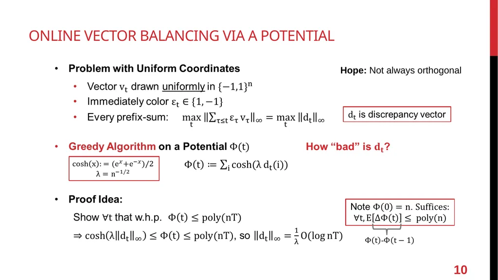 Online Vector Balancing and Geometric Discrepancy - slide 10 of 29