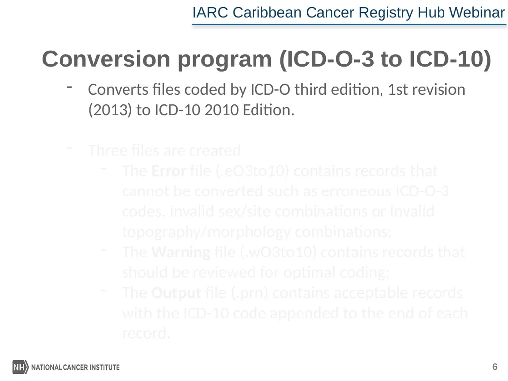 IACRcrgTools Conversion and Check Programs for - slide 6 of 16