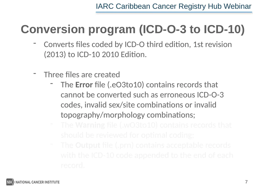 IACRcrgTools Conversion and Check Programs for - slide 7 of 16