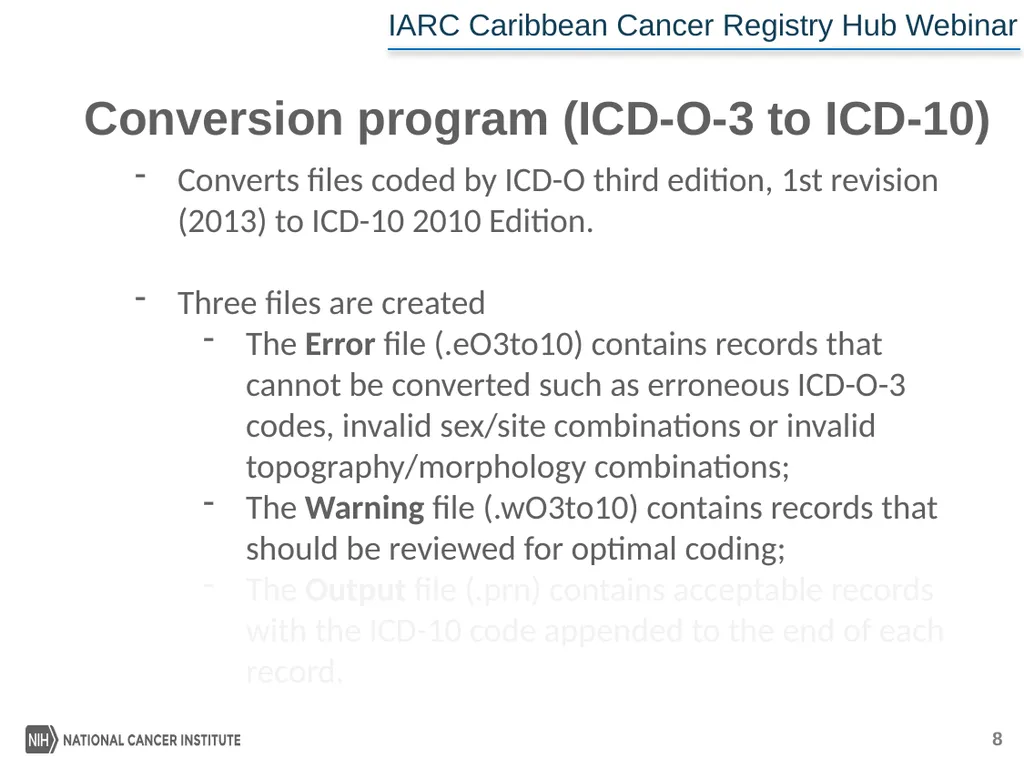 IACRcrgTools Conversion and Check Programs for - slide 8 of 16