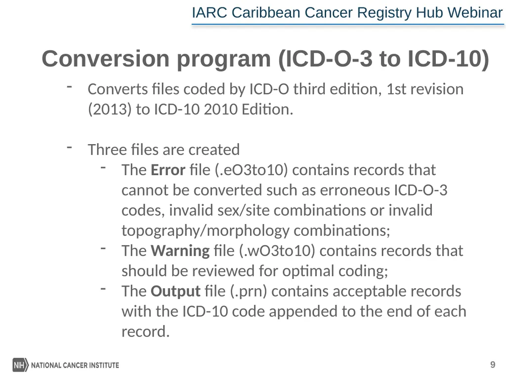 IACRcrgTools Conversion and Check Programs for - slide 9 of 16