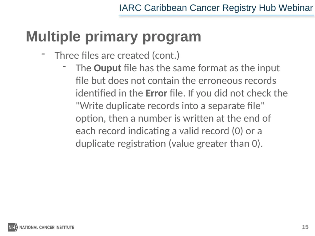 IACRcrgTools Conversion and Check Programs for - slide 15 of 16