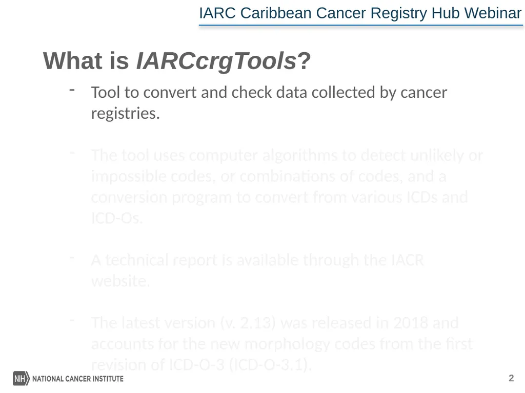 IACRcrgTools Conversion and Check Programs for - slide 2 of 16