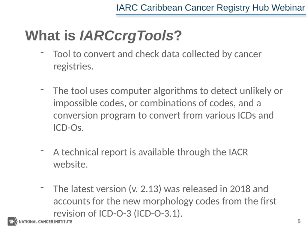 IACRcrgTools Conversion and Check Programs for - slide 5 of 16