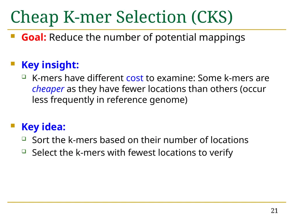 Accelerating Read Mapping with FastHASH Hongyi - slide 21 of 34