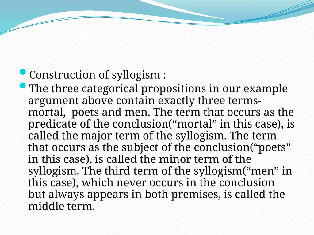 Logic Categorical syllogism: We define a - slide 2 of 13