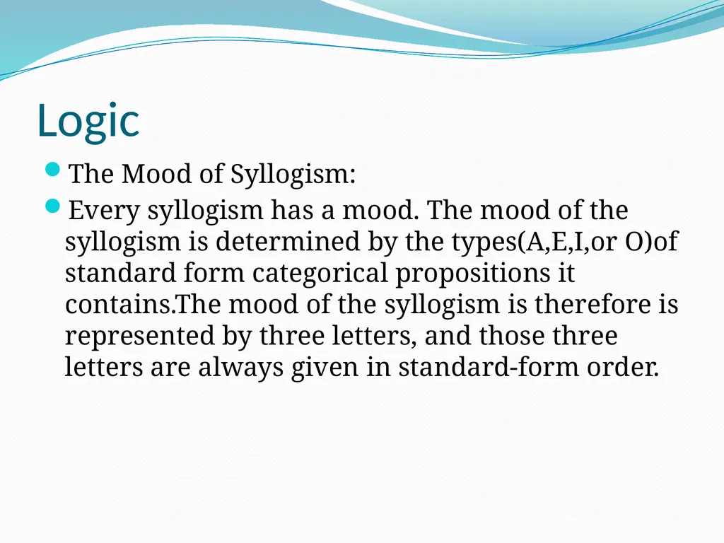 Logic Categorical syllogism: We define a - slide 4 of 13