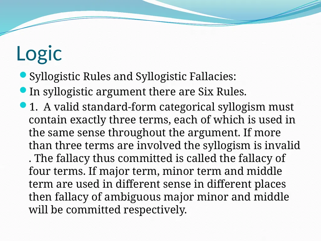 Logic Categorical syllogism: We define a - slide 5 of 13