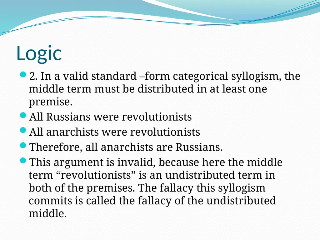Logic Categorical syllogism: We define a - slide 6 of 13
