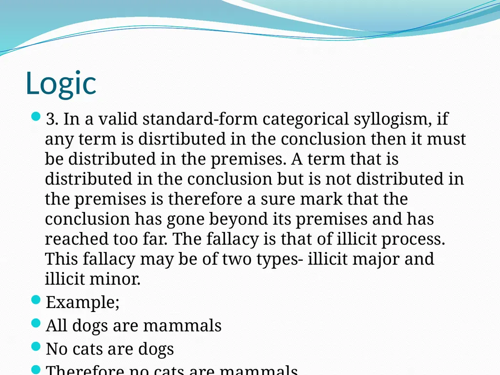 Logic Categorical syllogism: We define a - slide 7 of 13