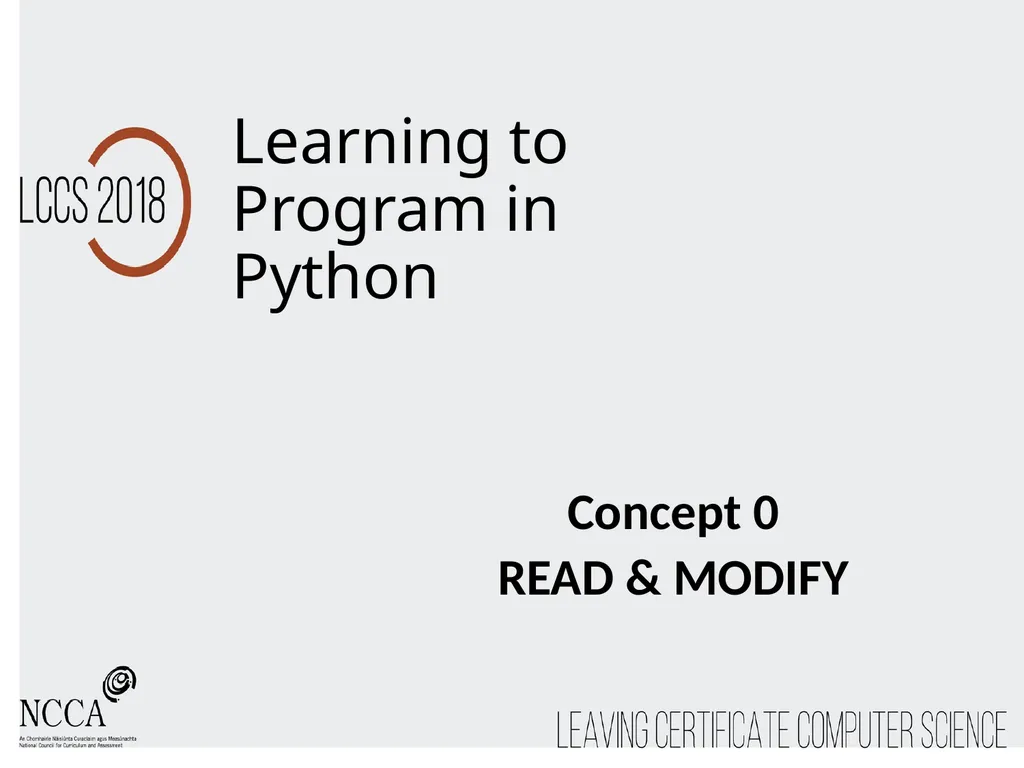 Learning to Program in Python Concept 0 READ &