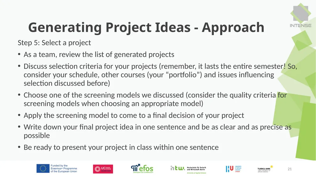 Project Management 1 1. Project Selection 2. - slide 21 of 24