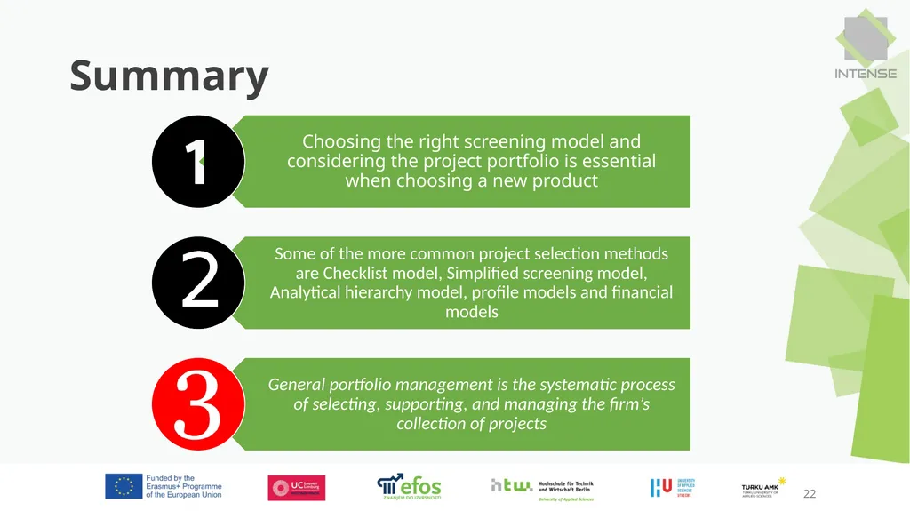 Project Management 1 1. Project Selection 2. - slide 22 of 24