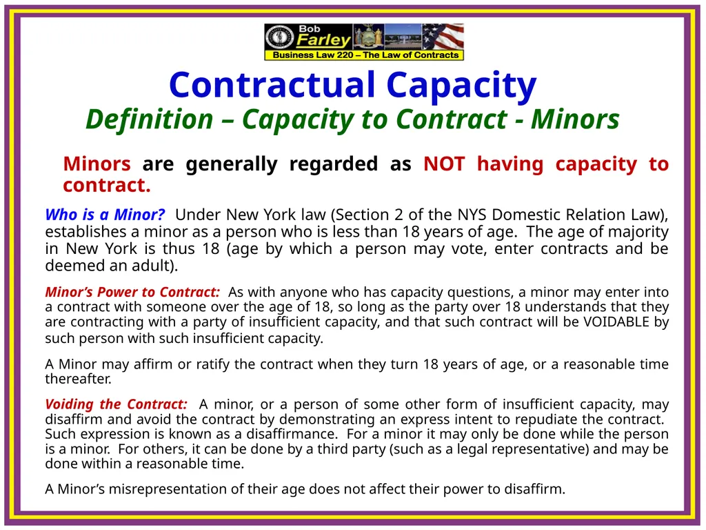 Slide Set Five A: Contractual Capacity Last Time – - slide 10 of 15
