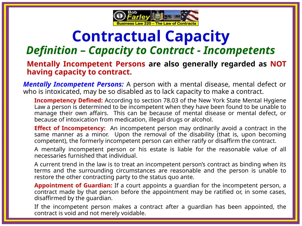Slide Set Five A: Contractual Capacity Last Time – - slide 13 of 15