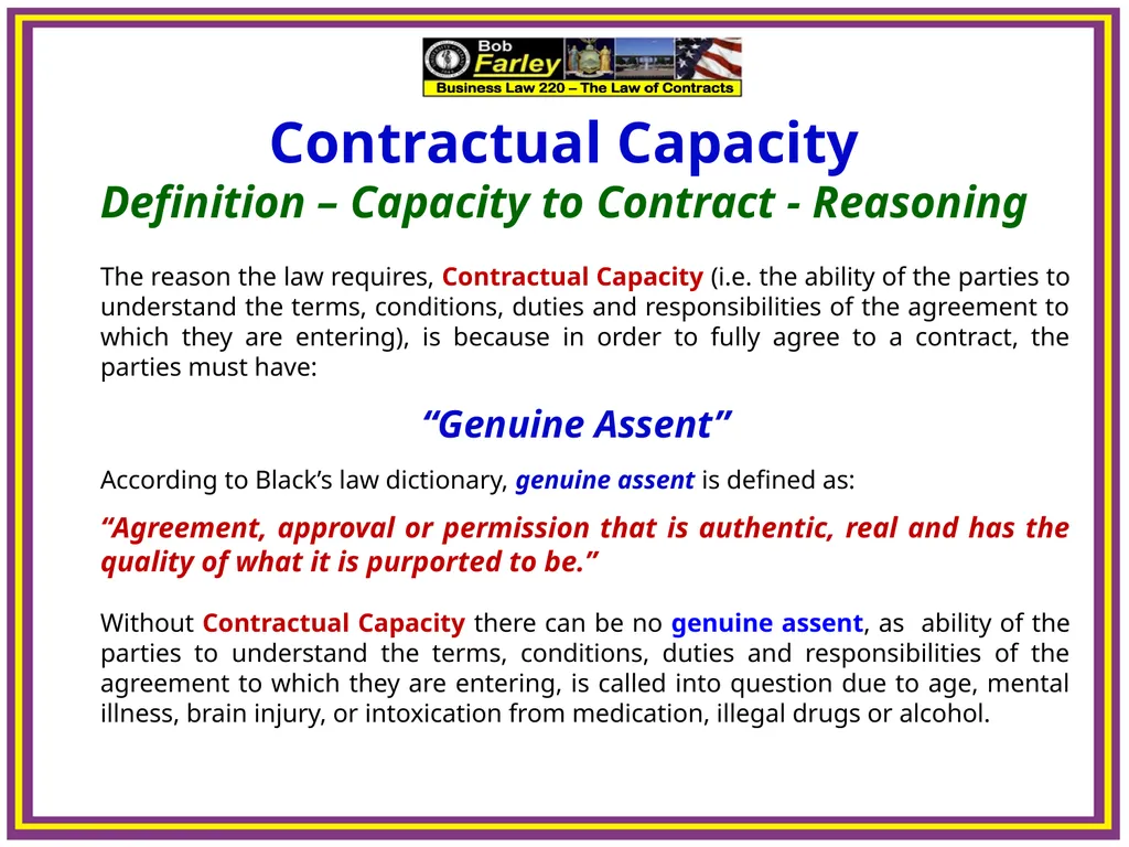 Slide Set Five A: Contractual Capacity Last Time – - slide 9 of 15