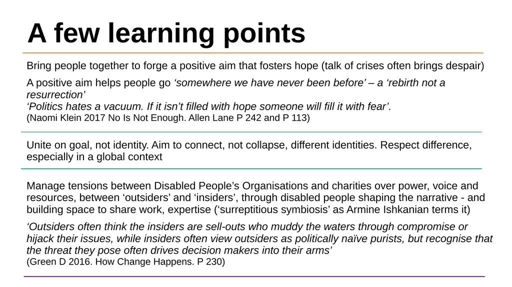 Reflections from the UK: involvement in disability - slide 6 of 8