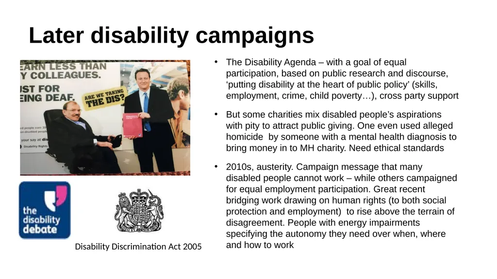 Reflections from the UK: involvement in disability - slide 5 of 8