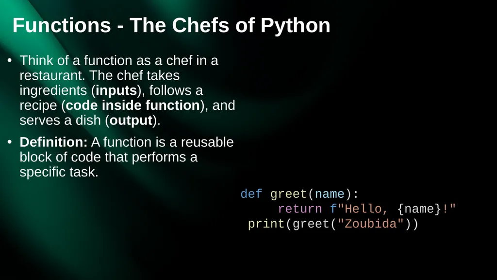 Understanding Python - Functions, Modules, - slide 3 of 10