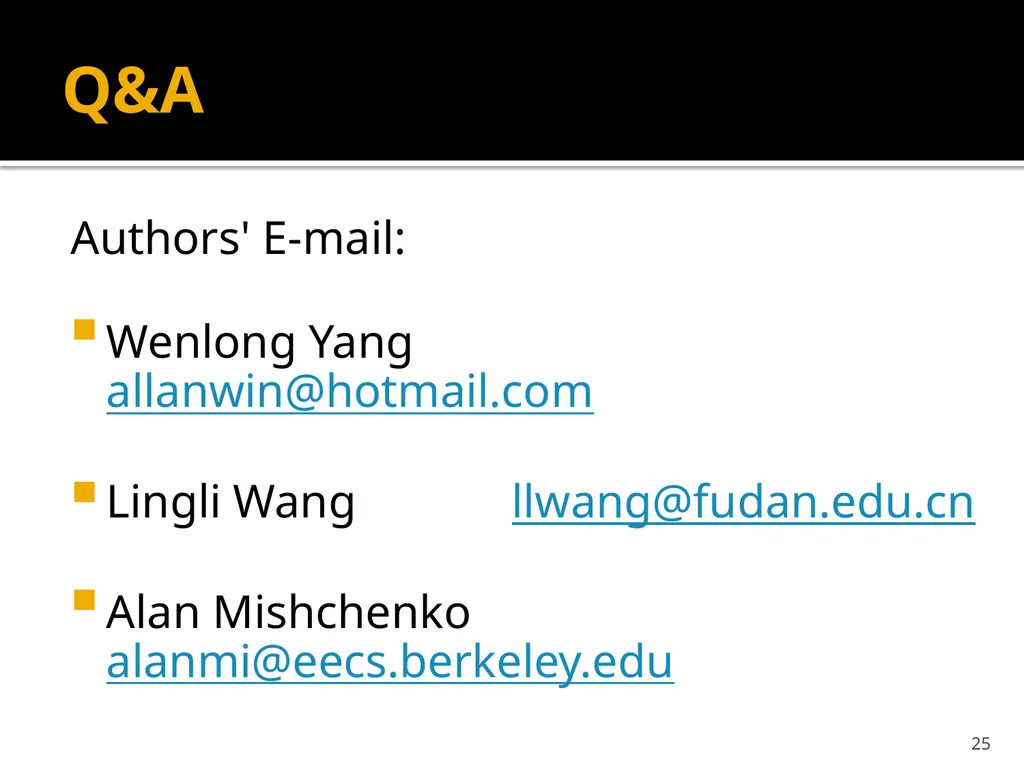 Wenlong Yang Lingli Wang State Key Lab of ASIC and - slide 25 of 26