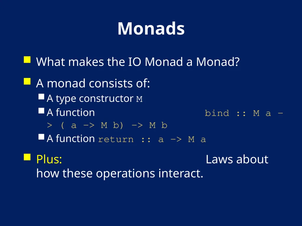 AN Overview OF Haskell Kathleen Fisher Tufts - slide 49 of 54