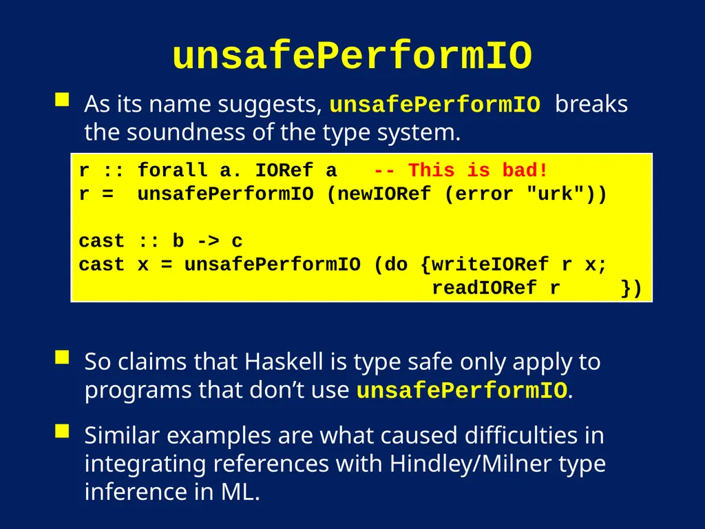 AN Overview OF Haskell Kathleen Fisher Tufts - slide 48 of 54