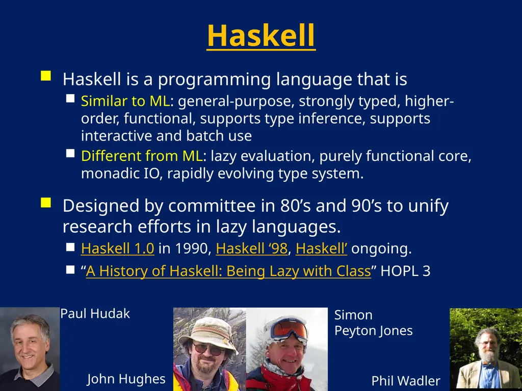 AN Overview OF Haskell Kathleen Fisher Tufts - slide 2 of 54