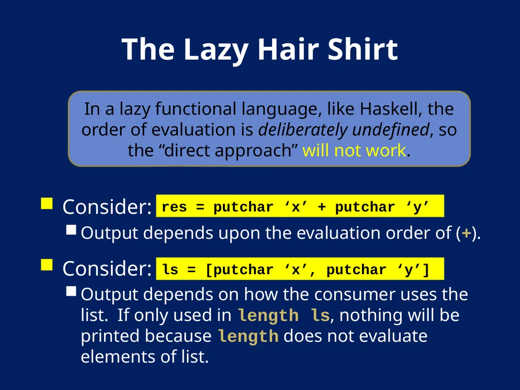 AN Overview OF Haskell Kathleen Fisher Tufts - slide 15 of 54