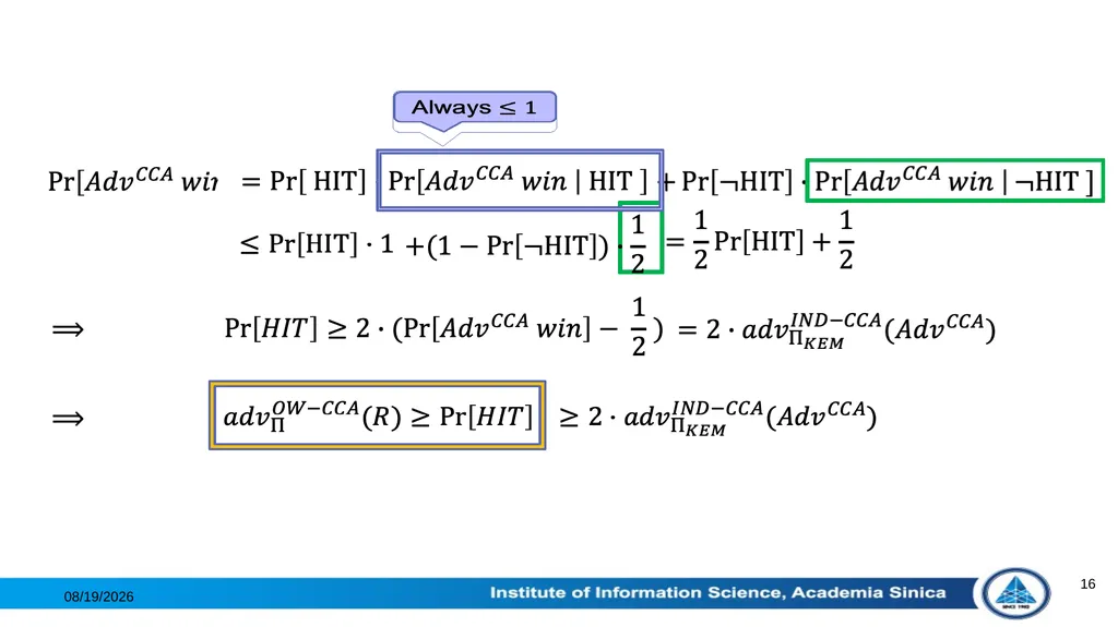 Theoretical Aspects of Post-Quantum Cryptography - slide 16 of 23