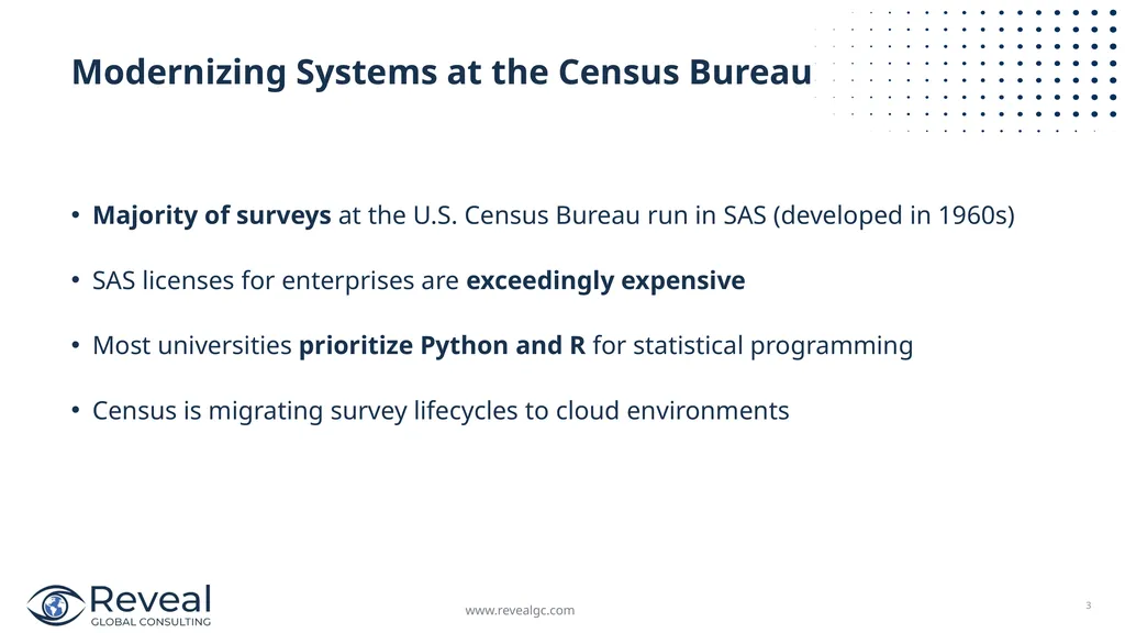 SAS to Python Scalable Code Translation April 23, - slide 3 of 17