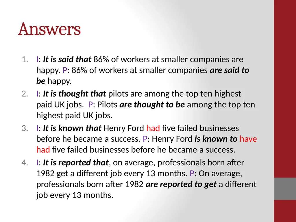 The passive: impersonal and personal structures, - slide 12 of 13